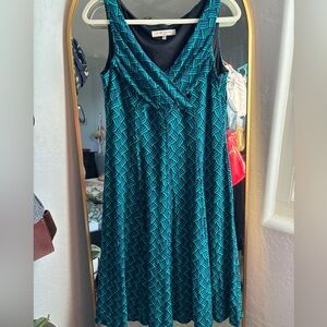 Teal and Black Patterned Dress